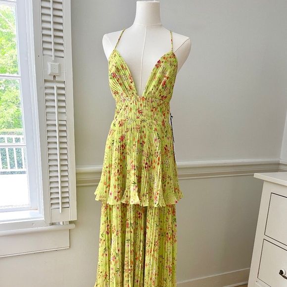 Amur's NWT Nico floral pleated tiered midi dress - Picture 8 of 11